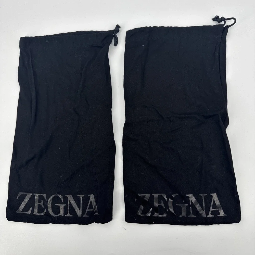 Ermenegildo Zegna Black Drawstring‎ Dust Duster Bag Cover 15x8 Shoes Italy 2 Pcs